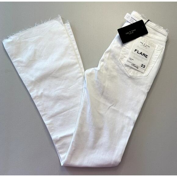 NEW Rag & Bone Kinsley Low Rise Flare White Women's Size 23 New - Picture 2 of 7